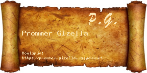 Prommer Gizella névjegykártya